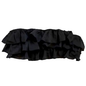 Ruffle Black Bandeau Bathing Suit Top